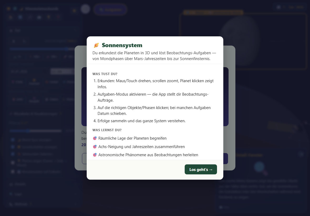 sonnensystem iPad start